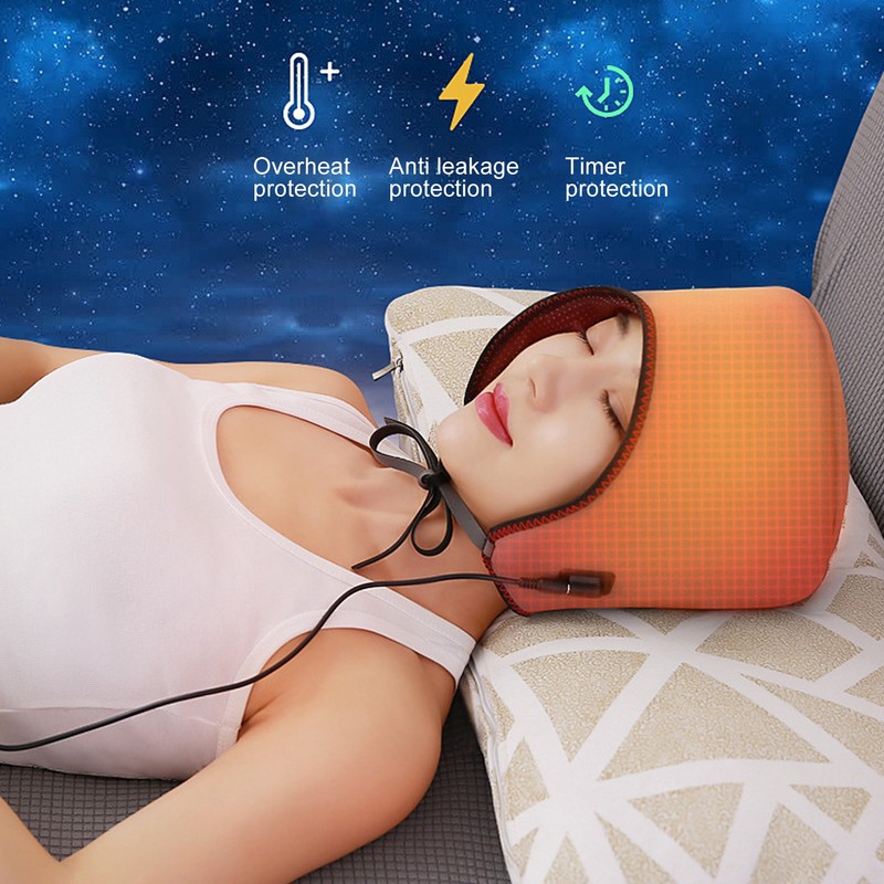 Heat Migraine Relief Hat Hot Compress 3 Gear Adjustable Even