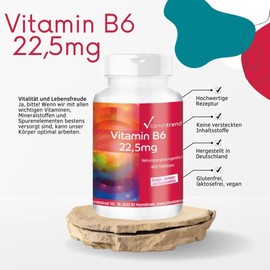 Vitamin B6 22.5 mg – Vegan – Bulk Pack – 400 Tablets | Vitamintrend®