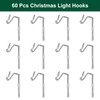 60-Count Metal Gutter Hooks for Outdoor Christmas Lights, Outside Lights