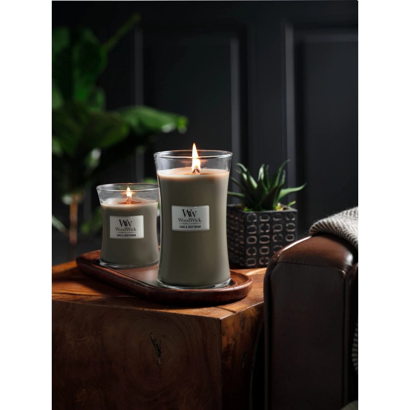 WoodWick Large Hourglass Driftwood Candle 22 Oz Natural Wooden Wick