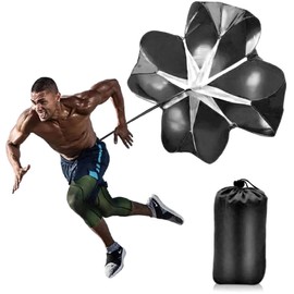 Running Speed Training Resistance Chute 56" Parachute Umbrella Sprint Power Trainer for Runner, Football, Soccer Drilling with Adjustable Strap