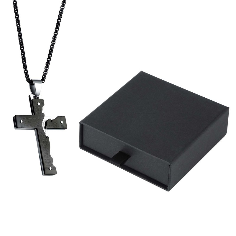Cavalcade Cross Pendant for Car Rear View Mirror Lords Prayer