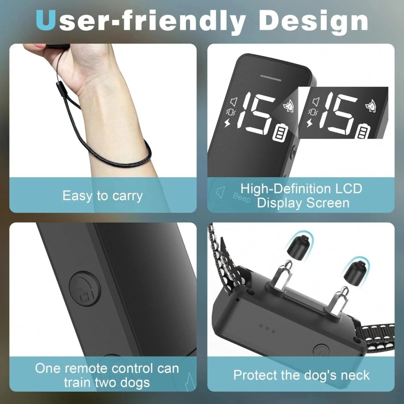ERSINNO Dog Shock Collar 2 Dogs - with 3 Training