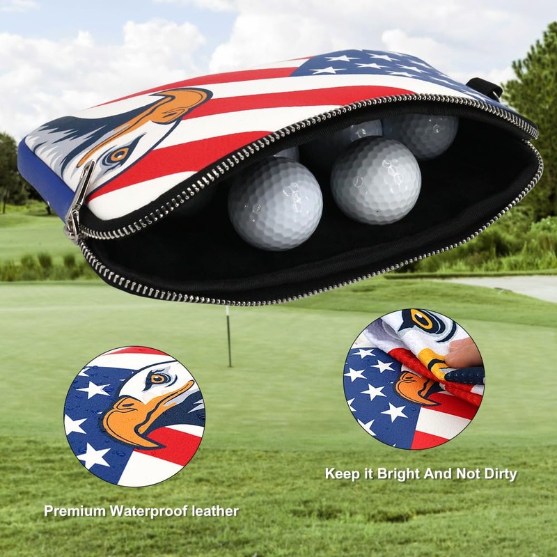 GOLTERS Golf Pouch Bag with Built-in Valuables Compartment Golf Tee