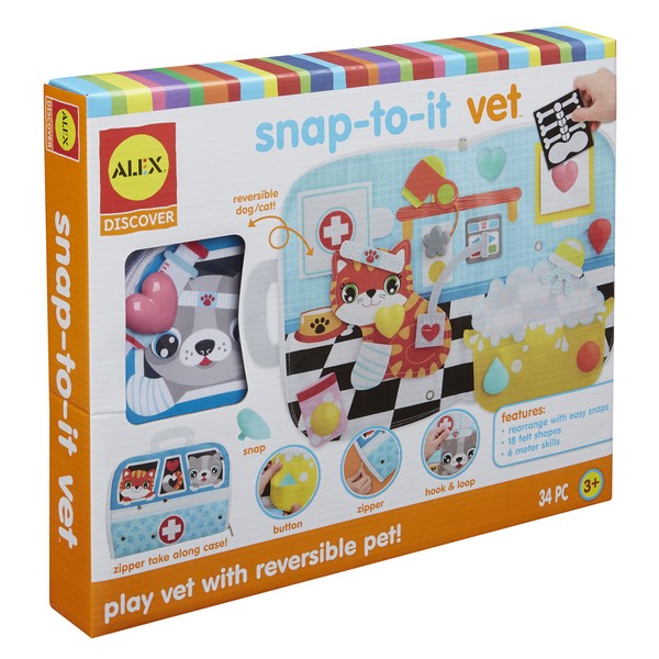 Alex Discover Snap-to-It Vet, Multicolor Kids Toddler Art and Craft Activity
