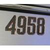 Boat Registration Stickers - Domed Carbon Fiber Numbers with Bronze