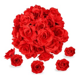 60 Cabezas Flores Rojo Rosa Decor Artificial Boda Fiesta 7cm