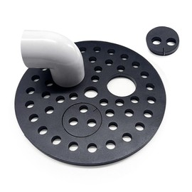 6-1/2 inch Drain Cover with Integrated Ports, Floor Drain with Removable Round Disc, 6.5" Garage Drain Cover Replacement Solution, Floor Strainer, 1PCS