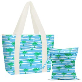 JIUWEIHU Beach Pool Bag And Wet Dry Bag Waterproof Sandproof Tree Beach Laundry Tote Bags for Swimsuits for Travel, Large Capacity Foldable for Women