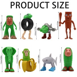 AUNGCSHE 3D Printed Tung Tung Tung Sahur Figure, 8 Pieces Italian Brain Red Figures, Tralalero Tralala, BRR Patapim, Brain Red Figures, Perfect for Children and Adults, Collectable and Decorating