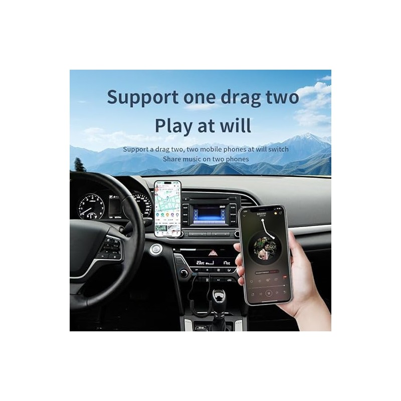 Wireless Car Bluetooth 5.3 Audio Receiver 3.5mm Jack U-Disk Aux