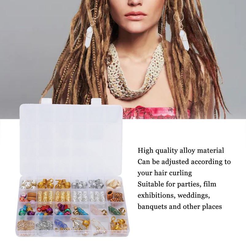 129pcs Dreadlocks Hair Rings Alloy Exquisite Shapes Hair Braiding Cuffs