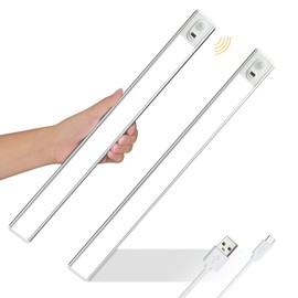 EverBrite 70LED Dimmer Under Cabinet Lighting, Hand Wave Control & Motion Sensor, Magnetic Under Counter Lighting, Ultra Thin LED Light Bar for Closet, Cabinet and Hallway, 300 Lumen, 6000K, 2-Pack