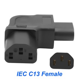 MEIRIYFA IEC 320 C13 to C8 Power Adapter C8 Male to C13 Female Right Angled Extension Adapter 2-Pin AC Converter Plug 10A 250V for Electronics 2Pcs