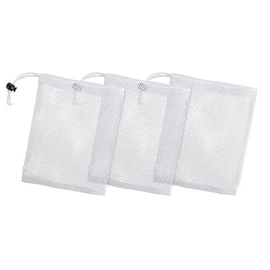 10 pcs Mesh Drawstring Bags,Storage Mesh Bags with Cord Lock,Mesh Laundry Bag,Durable Nylon Mesh Bag Set for Travel Gym Beach Toy Ball Camping Clothes Organizing (White)