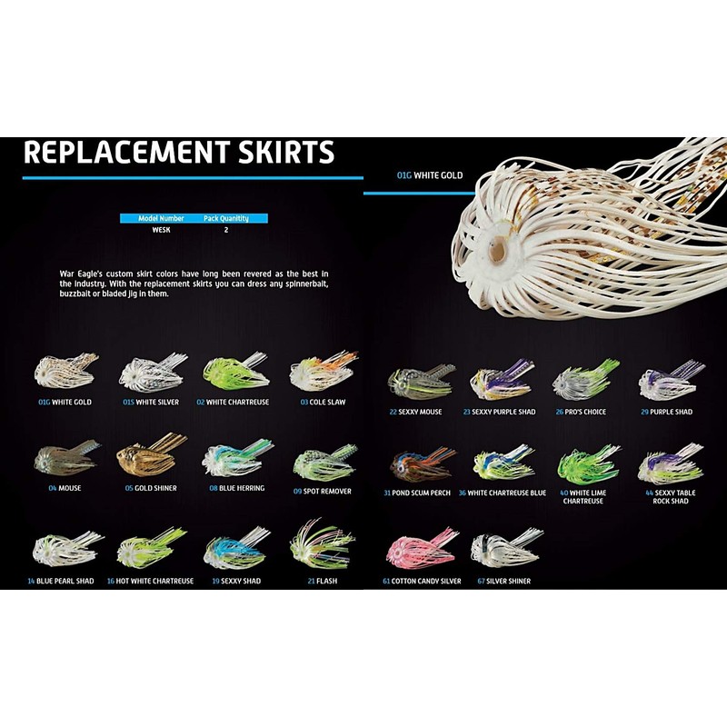 War Eagle WESK03 War Skirt Artificial Fishing Bait, Cole Slaw