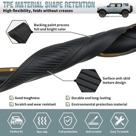 JONGCOVER Door Sill Guards Compatible with Bronco 2021 2022 2023 2024 2025 4 Door, 4 PCS TPE Door Edge Guards Protector for Bronco Accessories