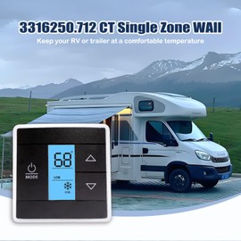 3316250.712 RV Single Zone Wall Thermostat - Used for Cool/Heat/Furnace Control, Black 3-Wire- Replacement for RV/Camper Air Conditioners