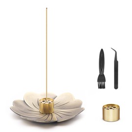 YOUSHY Incense Holder, Incense Stick, Incense Burner, Incense Dish, Incense Stick, Home Decoration, Relaxing, Japanese Style, Stylish, Simple, for Graveyards, For Buddhist Altar, Brass, Cherry Blossom Stick, Scroll Type, Corn Type Compatible
