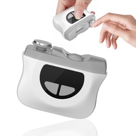 Electric Nail Clippers, 3 in 1 Automatic Cutting and Grinding + Storage of Nail Remnants, 3 Speeds Nail Trimmer with LED Light for Babies, Children, Adults and Seniors