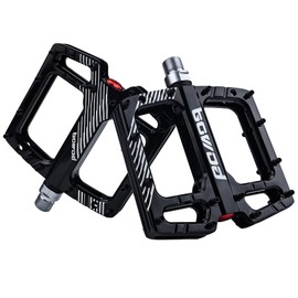 BOWOD Pedales de bicicleta de montaña grandes pedales de aluminio CNC planos MTB w 9/16 pulgadas Cr-Mo husillo con 3 rodamientos sellados para Ebike City Comuter Pedales híbridos sin clipless Pedales