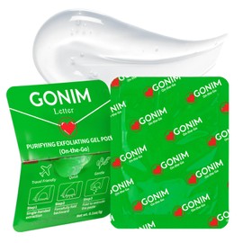 GONIM On-the-Go Purifying Exfoliating Gel Pods (15 Count) - Sensitive Skin-Friendly Travel-Size Skincare with Aloe + Hyaluronic Acid, Gentle Face Scrub for Women, Vegan & Recyclable Packaging