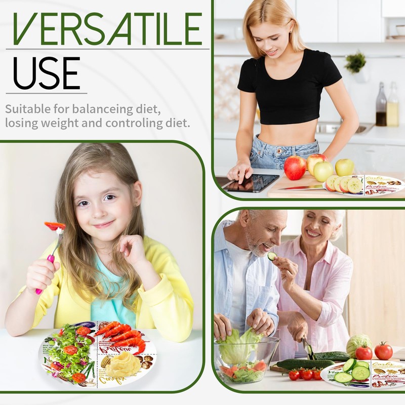Viynran Portion Control Plate - 10 Inch Melamine Dinner Plate