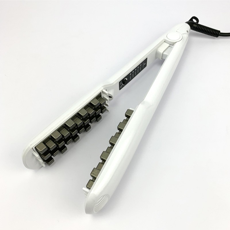 Volumizing Hair Iron Straightener Grid Hair Crimper Curling Dual Use