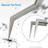 Precision Tweezers Aax-17,Anti-Static Stainless Steel Curved Pointy Tweezers,for Electronics, Soldering,