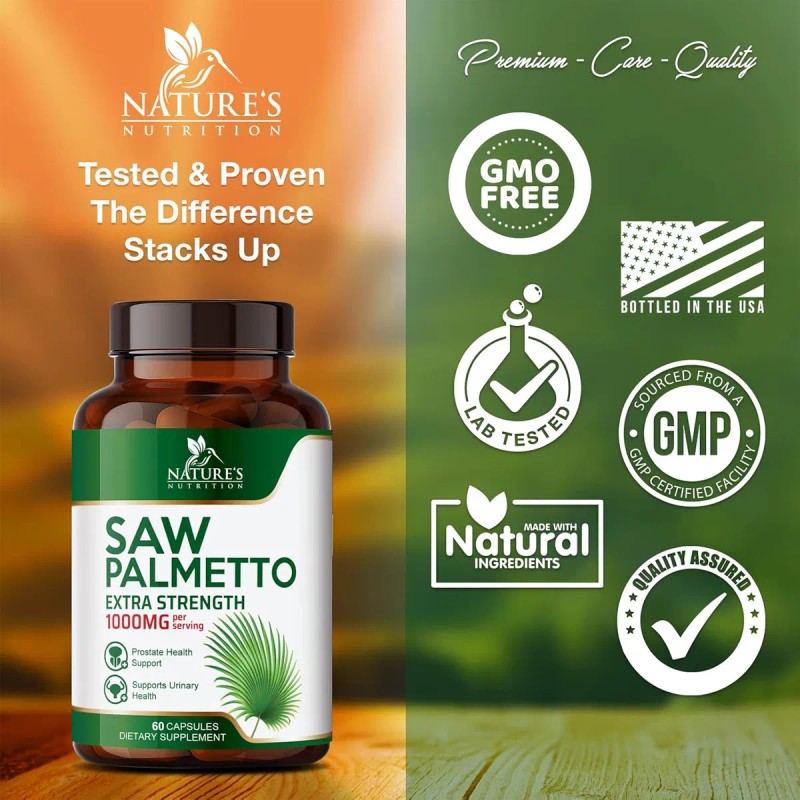 Saw Palmetto Apoyo A Prostata 1000mg Con 60 Caps Hecho