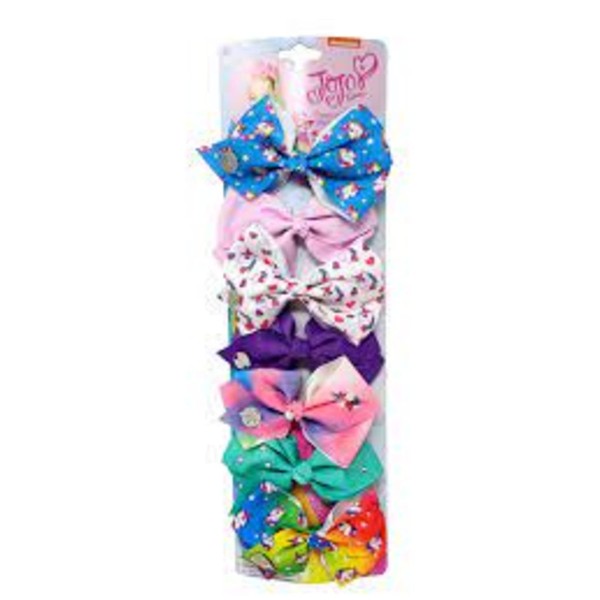 Jojo Siwa - Bow Gift Set - Hair Bows - Hairclip - 7 Pcs assorted hair bows set- Hair Accessories for Girls - Holidays Gift Set