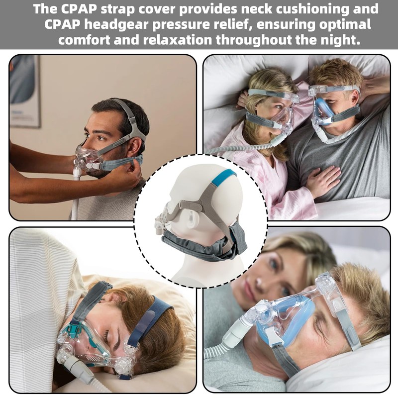Silk CPAP Neck Pad for CPAP Headgear, Gray CPAP Strap