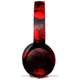 Skin Decal Wrap Compatible with Original Beats Solo Pro Headphones - Skulls Confetti Red Skin - Headphones NOT Included