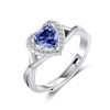 MYBELLNA 925 Sterling Silver Birthstone Rings for Women Love Heart