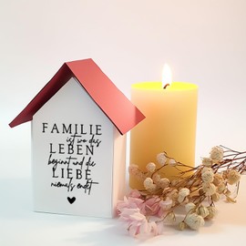 Hongma Rub On Sticker Approx. A5 19 x 14 cm Large Format Transfers 4 Pieces Sayings for Raysin for Keraflott Furniture Glass Wood DIY Decoration Rub On Foil Rub Stickers (Family is Home)