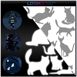 Iron On Reflective Stickers for Clothing | Reflectorized Decals for Customizing, Decorating & Nighttime Safety | Iron On Reflective Tape for Clothing | Waterproof & Durable Reflective Sticker Kit(cats