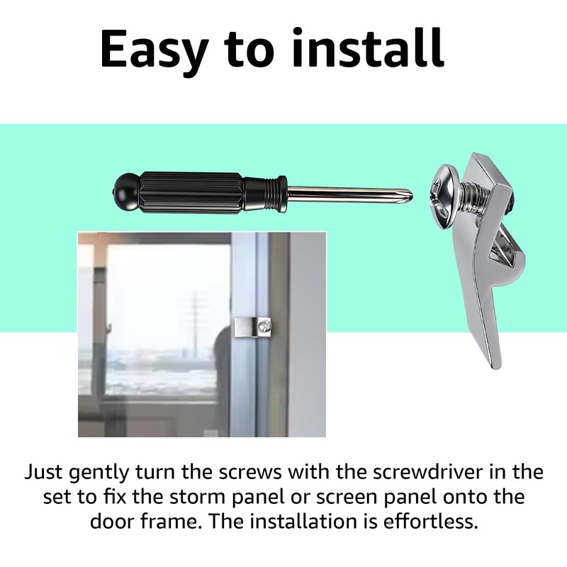 25-Pack Storm Door Panel Clips, with Screws 5/16" Offset Storm