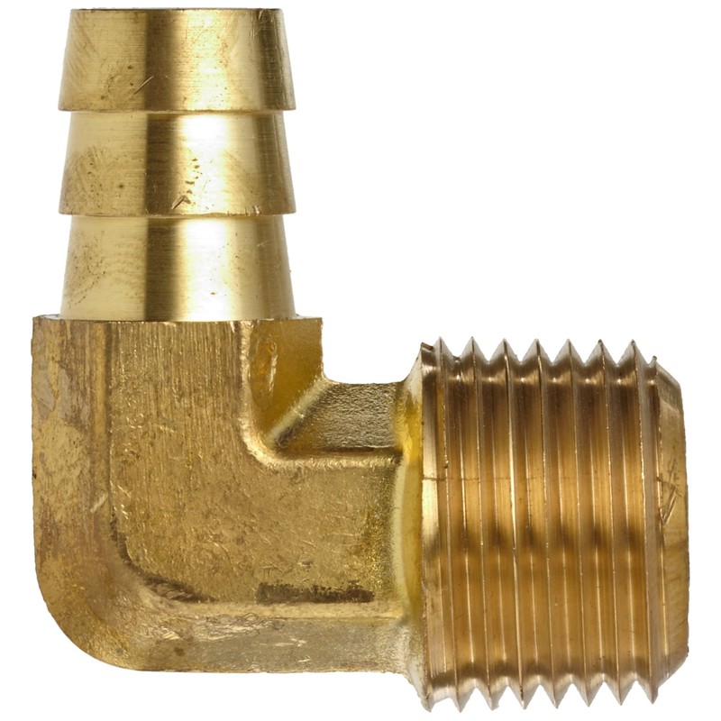 Anderson Metals - 57020-0604 Brass Hose Fitting, 90 Degree Elbow,
