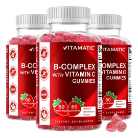 Vitamatic Gomitas Complejo Vitamina B 180 Uds Sabor Fresa