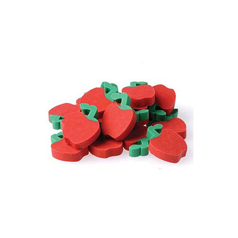 US Toy - Miniature 3/4" Apple Erasers, Ages 3 Years