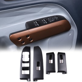 4Pcs Front and Rear Doors Window Lift Switch Button Panel Cover Compatible with Ford Maverick 2022 Aunginsy Car Glass Lift Switch Decorative Cover Trim Door Window Control Switch Panel Accessories