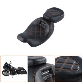 TCMT Low-Profile Driver Passenger Two Up Seat Fit For Harley CVO Road King Street Glide Road Glide Electra Glide Ultra Classic 2009-2023
