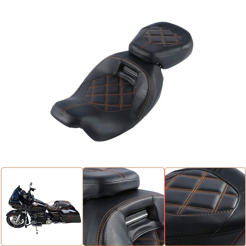 TCMT Low-Profile Driver Passenger Two Up Seat Fit For Harley