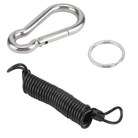 Pilarmuture Breakaway Cable Trailer Safety Rope,Retractable Trailer Safety Rope for RV Trailer Emergency Camper,Heavy Duty Steel Wire Extend to 4.9ft Coiled Safety Cables Strap