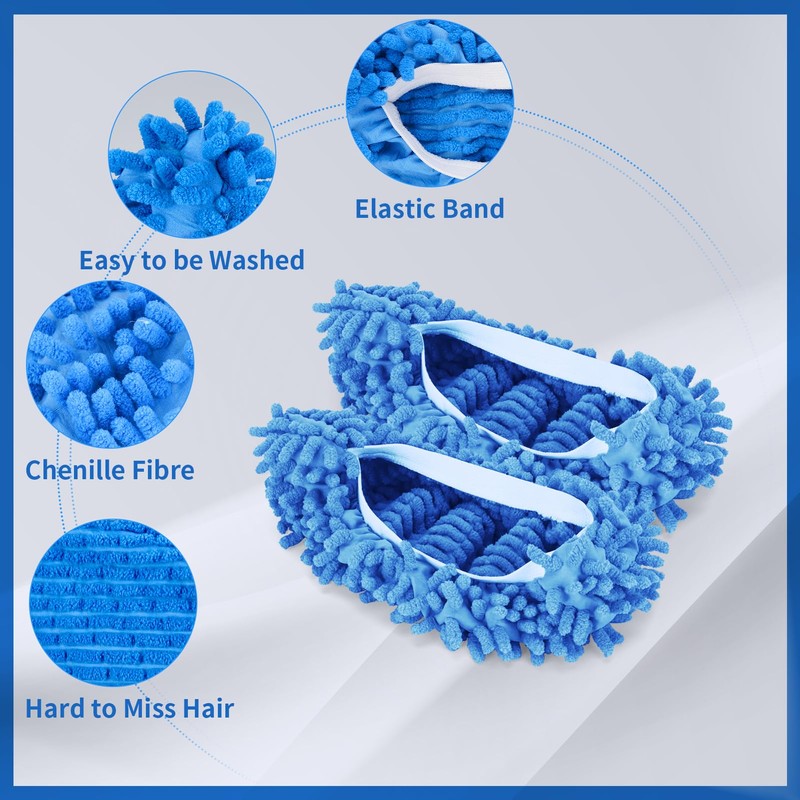 Decorniqu 5 Pairs Large Mop Slippers for Floor Cleaning Supplies