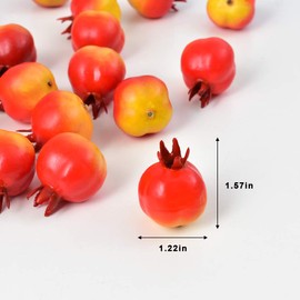 VIOCIWUO Mini Artificial Pomegranate Fake Fruit Simulation Home Kitchen Party Decorate Emulation Food Teaching Aid Festival Decorations 20PCS