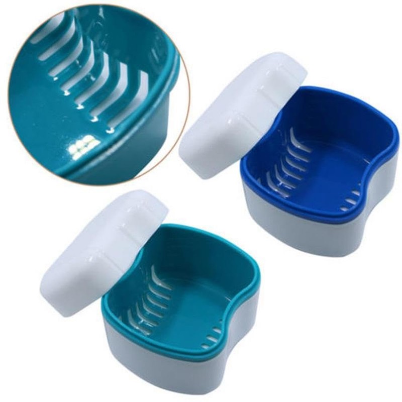 Denture Container with Strainer, Denture Box and Denture Cleaning Brush