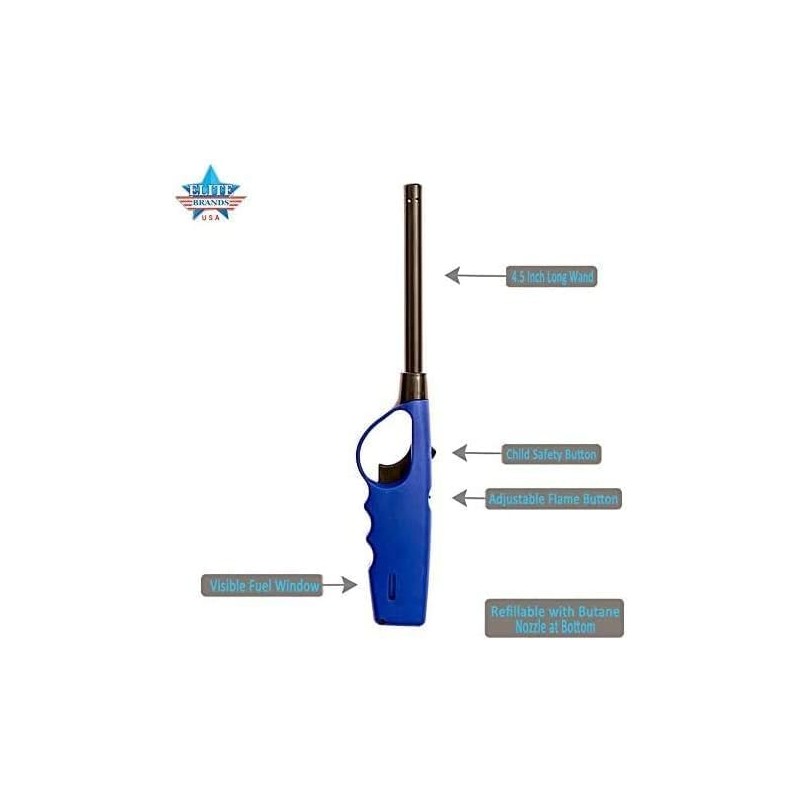 Elite Brands USA Refillable Butane Long Neck Utility Lighters Multi-Purpose
