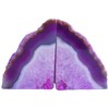 Sisamn Natural Pink Dyed Agate Geode Bookends - 4 to