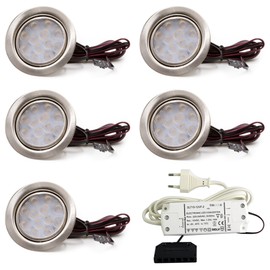 Recessed Furniture Light Set of 5 LED Built-in 3 W LED SMD Warm White HIGH Power